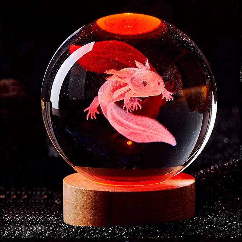 Enchanting 3D Axolotl Laser Engraved Night Light - The Perfect Gift for Loved Ones, Ideal for Home Décor & Special Occasions