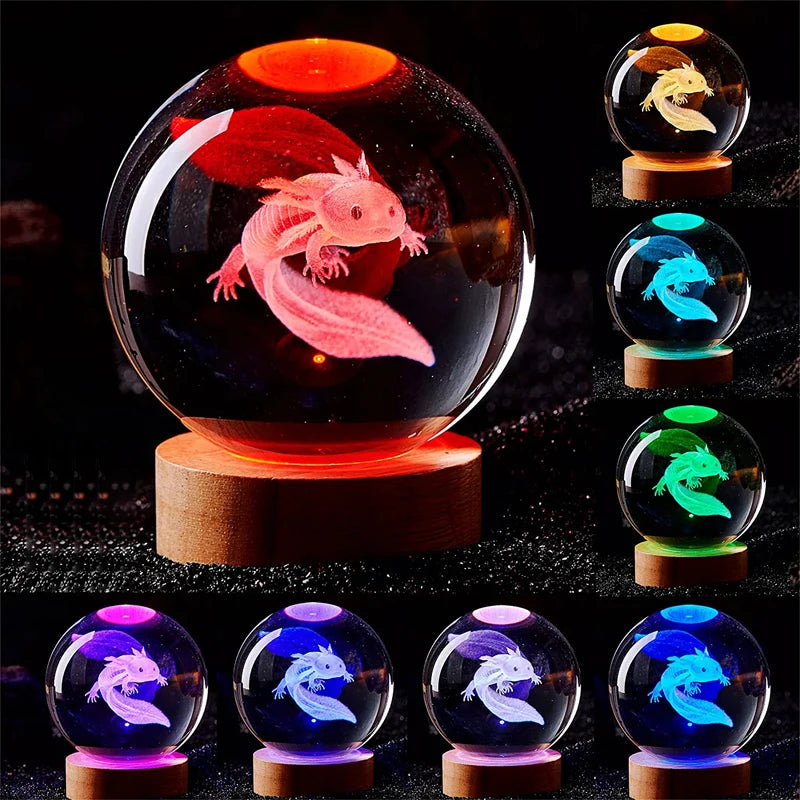 Enchanting 3D Axolotl Laser Engraved Night Light - The Perfect Gift for Loved Ones, Ideal for Home Décor & Special Occasions